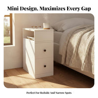 Narrow Drawer Chest Space-Saving Bedside Cabinet Slim dimension for Office, Closet
