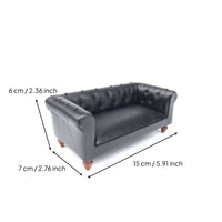 1:12 Scale Sofa Classic Dollhouse Leather Couch Collectible Grade Miniature Loveseat for Hobbyists, Collectors