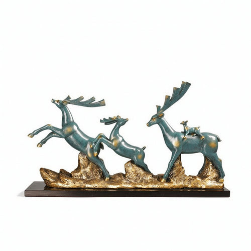 Deer Statue with Base Modern Decor Textured for Living Room, Shelf, Homeowners