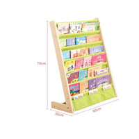 Solid Wood Children's Picture Book Rack Multi-Layer Wooden Kids Bookshelf Easy Reach Kids Picture Book Rack Large Capacity for Toddlers, Playroom, Nursery