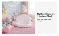 Inflatable Seashell Seat Princess Theme Party Decoration Reusable for Luau, Kids