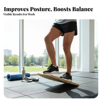 Ankle Strength Training Foot Massage Balance Board Core Strengthening Standing Desk Balance Board Solid Wood Construction Ergonomic Accessory Portable for Golfers