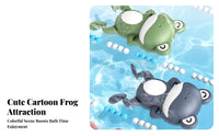 Floats and Swims Wind-up Frog Toy No Battery Needed Swimming Frog Toy Cute Design for Toddlers, Infants, Bathtime