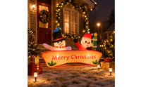 Inflatable Banner Lighted Christmas Inflatable Snowman Yard Decoration Three-Dimensional Holiday Display Waterproof