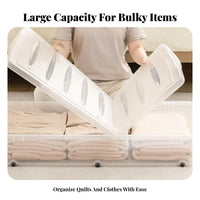 Underbed Storage Box Large Capacity Under Bed Storage Container Stackable Rolling Underbed Container for Students, Closet, Dorm Room