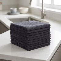 5 Pack 250 GSM Microfibre Cloth and Microfibre Towel, 30x30cm Fast Drying Cloths for Car and Kitchen, Absorbent Plain Color Cleaning Rags