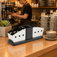 Sugar Bag Rack Black and White Condiment Packet Rack Long-Lasting