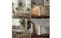 Classical Column Vase Carved Pedestal Vase Decorative Vases Tall for Florists, Entryway, Mantel