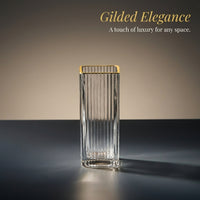 Gold Rimmed Glass Vase, Modern Minimalist Style