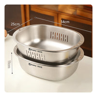 2 Pieces Draining Basin Pair Nested Kitchenware Long-Lasting for Kitchen