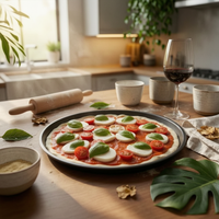 Perforated Pizza Pan Flat Base Cooking Tool Even Heating
