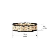 Two-Tone Paper Rope Tray Pastoral Design Desktop Organizer for Dresser