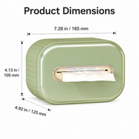Wall Mounted Tissue Box Holder Square, Modern Minimalist Pull Out Tissue Dispenser, PET Spring Loaded for Bathroom & Kitchen