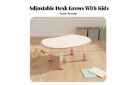 Child-Safe Design Adjustable Height kids' Table Rounded Edges Peanut Shaped Play Table Anti-Slip Legs children's Study Desk and Chair Easy to Clean for Toddlers, Preschoolers, Teachers, Classroom, Daycare, Playroom, Nursery