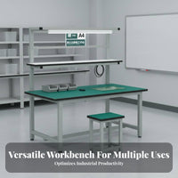 Anti Work Table Carbon Steel Frame Production Line Assembly Stable Surface Structure Electronics Repair Bench for Lab Personnel, Studio, Basement