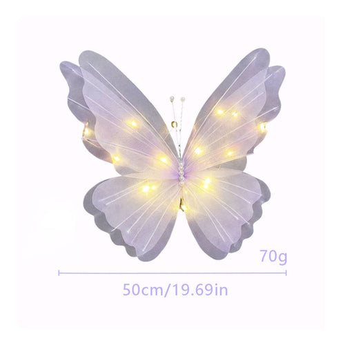 3 Pieces LED Butterfly Lights Glowing Event Ornament Romantic for Birthday Party