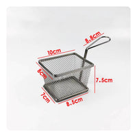 Restaurant Design Mini French Fry Basket Miniature Size Mini Fry Basket Easy to Clean Individual Food Server Multi-Purpose for Restaurants, Pubs, Parties