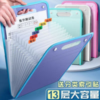 A4手提文件夹试卷袋学生用多层大容量风琴包ins高颜值分类收纳袋