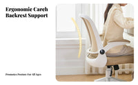 Rolling Desk Chair Height Adjustable Rolling Task Chair Ergonomic Design Caster Casters for Students, Adults, Study Room