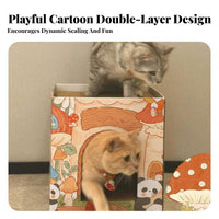 Long-Lasting 2-Level Cat Scratcher Protects Furniture Cardboard Cat Scratcher House Cozy Hideaway for Cats, Kittens, Indoor, Living Room