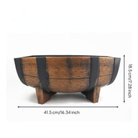 Imitation Vintage Barrel Planter Waterproof Barrel Planter Container for Patio, Garden