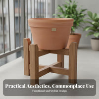 Wheeled Plant stand hardwood Wood Construction Pot Pedestal Multi-Purpose With Rolling Casters for Balcony