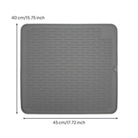 Dish Drying Mat Quick-drying Fast-draining Foldable with Hanging Hole Easy to Clean Dishwasher-safe Soft Bpa-free Silicone Self-draining Raised Ridges Eco-friendly Suitable for Kitchen Countertop Home Storage