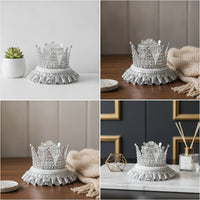 Crown-Shaped Band Box with Clear Lid Sparkling Band Box Lightweight Organizer Dust-Resistant for Proposals