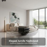 3-Tier Rotating Cylinder Cabinet Floating Effect Nightstand Minimalist Aesthetic Multi-Functional for Students, Small Spaces