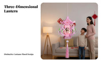 Traditional Lantern, DIY Cartoon Castle Lantern, Handheld Glowing Flower Light for Children, Festive Decoration