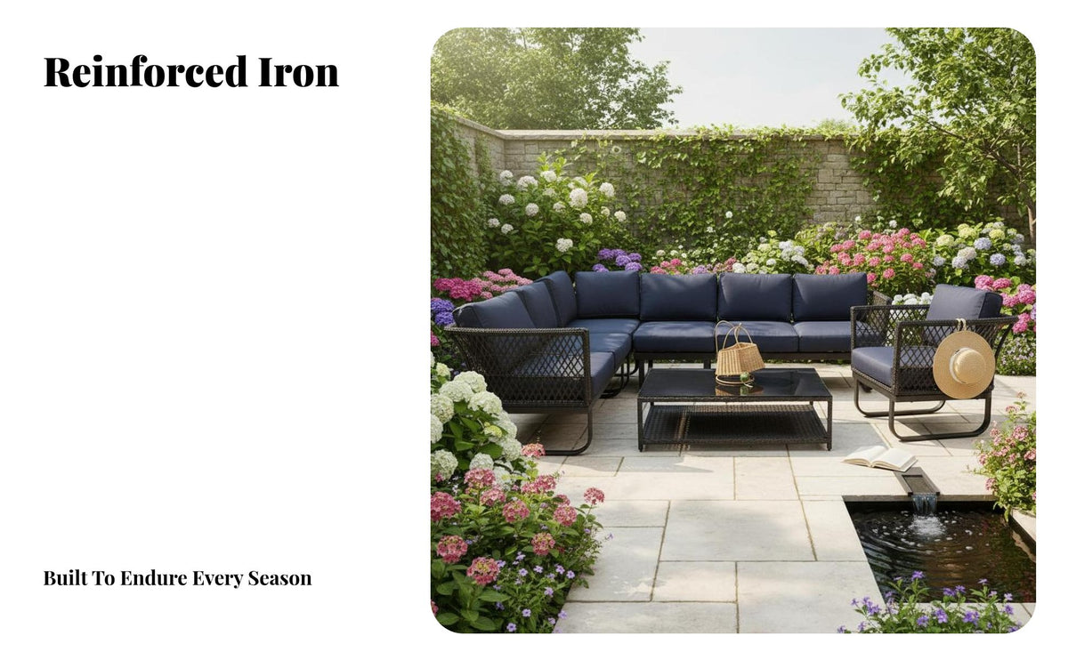 4 Pieces Nordic Design 4-Piece Woven Lounge Set UV-Protected Outdoor Furnishing Weather-withstandant Patio Seating Group Plush pads for Families, Homeowners, Garden aficionados, Balcony, rearyard, Porch, waterside
