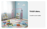 Multi-Functional Kids Indoor Pull-up Bar Stable & Safe Adjustable Height Gymnastics Bar Easy Assembly children's Home Swing Frame Non-Slip Rubber Feet for Beginner Gymnasts, Toddlers, Playroom, Living Room, Garden, Outdoor