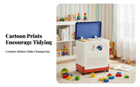 Wheeled Bin with hinged lid Lid Large Capacity Toy Chest Dustproof for Living Room
