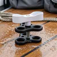 Coiled-Loaded Underwater Photo Light Clamp Black and White Three-Hole Clamp Bracket Compact Stable Grip