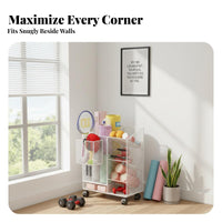 Fitness Mat Storage Rack Space Saving Home Gym Rolling Cart Large Capacity Home Gym Storage Cart for Yogis, Living Room