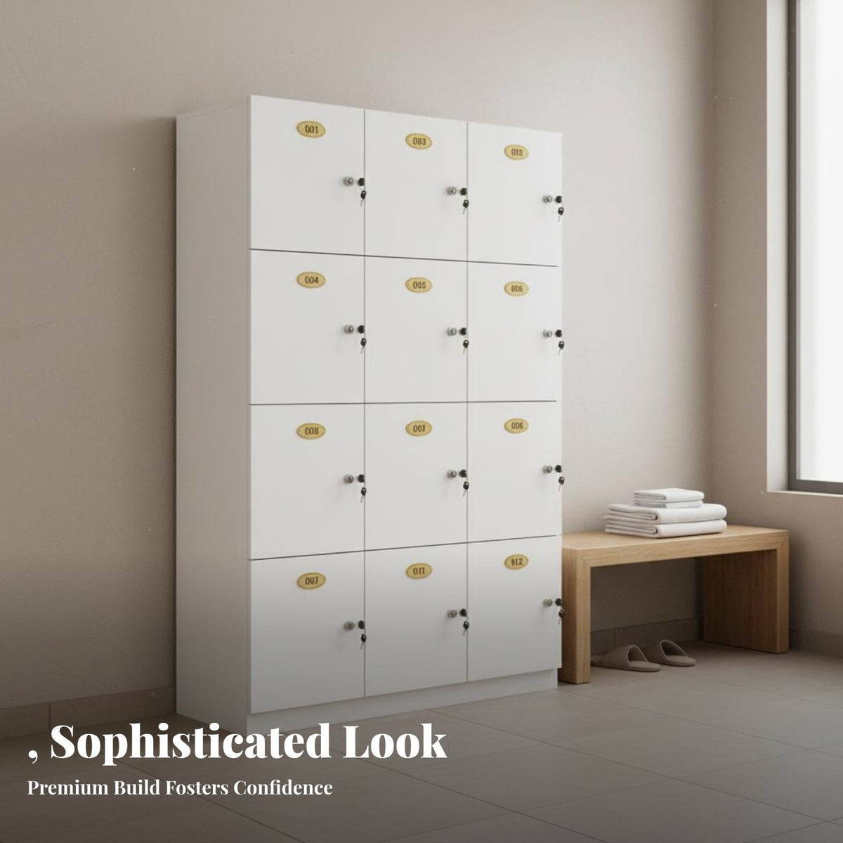 Wooden Locker Multifunctional Changing Room Cabinet Easy to Clean Multiple-Door Storage Locker for Gym Members, Students, Beauty Salon, Spa, Office