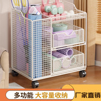 瑜伽垫收纳筐体育器材置物架家用可移动运动工具哑铃带轮架子神器