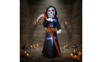 Outdoor Grim Reaper with Harvesting Blade Hooded Grim Reaper Decoration Tall Halloween Yard Display Freestanding for Homeowners, Party Hosts, Haunted House, Entrance