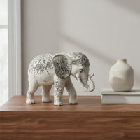 2 Pieces Resin Elephant Figurine Elegant Elephant Figurine Hand-Painted Look