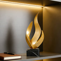 Resin Flame Figurine Nordic Style Abstract Flame Sculpture Unique Centerpiece Modern Desktop Figurine for Office Desk