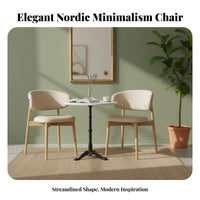 Upholstered Minimalist Chair Nordic and Design Armless Upholstered Dining Chair Space-Saving Ergonomic Design for Residents