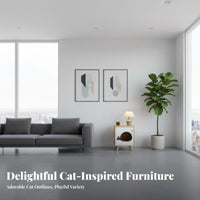 Nightstand with Cat Bed two-wayUse Design Multifunctional Pet Side Table