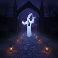 8FT Inflatable Specter with LED Giant Halloween Inflatable with Lights Self-Inflating Specter Built-in Lighting for Yard