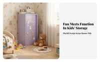Single-Door Locker Cabinet long-lasting Cartoon creature Cupboard Lockable for young children