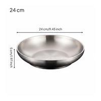 Stainless Steel Serving Plate Shallow Tableware Shatterproof