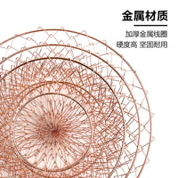 三层花篮 铁线吊篮水果篮 仿金铁丝篮三层吊篮水果篮折叠吊篮果篮