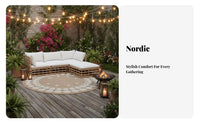 Nordic design 4-Piece Sofa Seating Arrangement Waterresistant Patio Set sun-resistant Outdoor Furnishing Minimalist Design for Hotel Owners, Guesthouse managers, Balcony, Courtyard, Garden, rearyard