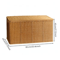woven Storage Chest Hinged Lid woven Storage Trunk Cutout Handles Household Organizer