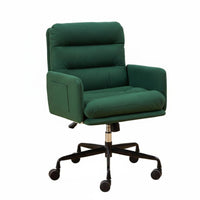 Upholstered Shell Chair with casters 360-Degree rotate Rolling Seat Elegant Design dense Foam for Nail Salon, Study Room