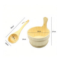 Sauna Pail and Ladle Set Hanging Cord Bath Accessory Handmade for Bathhouse